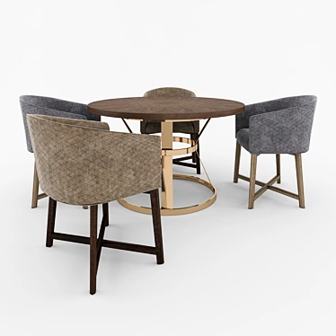 Dovetail Julian Dining Set 3D model image 1 