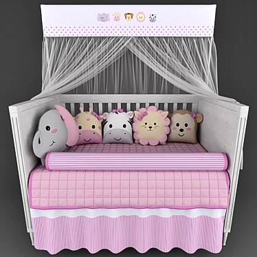 Safari Friends Nursery Bedding Set 3D model image 1 