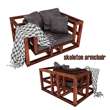 Elegant Skeleton Armchair 3D model image 1 