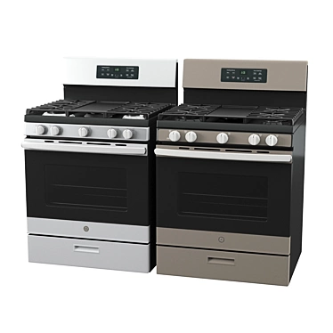 Sleek Sliding Electric Range 3D model image 1 