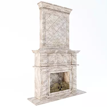 Elegant Classic Fireplace 3D model image 1 