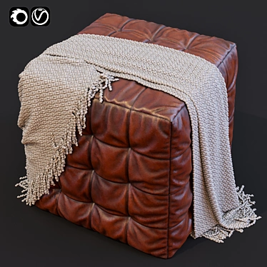 Versatile Pouf Ottoman: Vray/Corona, OBJ, Real-World Scale 3D model image 1 