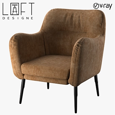 Title: LoftDesigne Armchair 1669: Sleek and Stylish 3D model image 1 