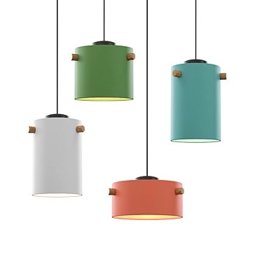 Modern LED Pendant Lamp with Adjustable Length 3D model image 1 