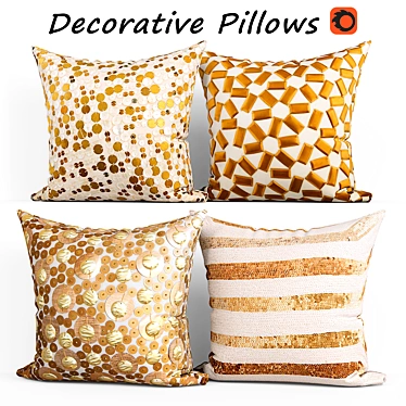 Elegant Decor Pillows Set 3D model image 1 