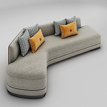 Modern Luxury 3-Seater Sofa 3D model image 1 