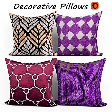 Deluxe Decorative Pillow Set 3D model image 1 