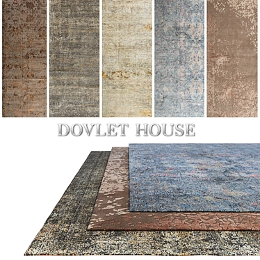 DOVLET HOUSE Carpets - Set of 5 (Part 364) 3D model image 1 