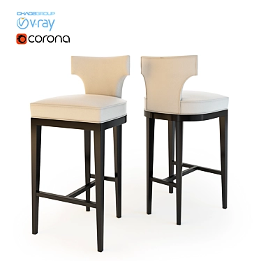 Bespoke Bar Stool: Classic Comfort 3D model image 1 