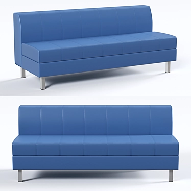 Flagman 3-Seater Sofa - Armrestless Elegance 3D model image 1 