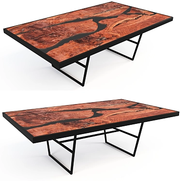 Rustic River Walnut Coffee Table 3D model image 1 