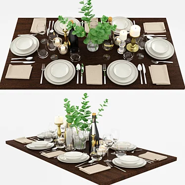 Elegant Table Setting Set 3D model image 1 