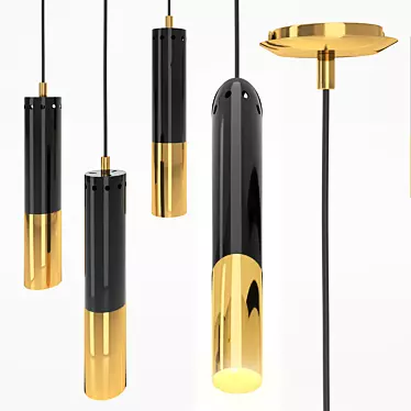 Elegant Brass Pendant Light 3D model image 1 