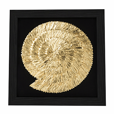 Golden Snail: Stylish Art in a Frame 3D model image 1 