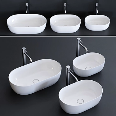 Alice Ceramica Unica Oval Washbasin 3D model image 1 