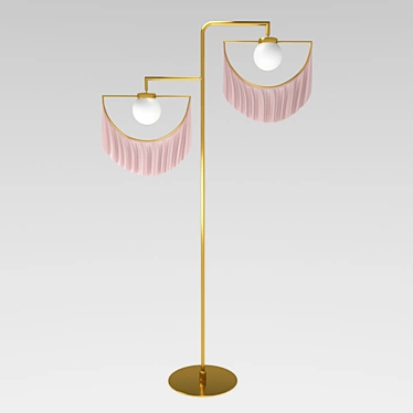 Golden Rosé Pendant Light 3D model image 1 