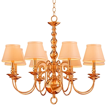 Elegant Glow Chandelier Bourbon 3D model image 1 