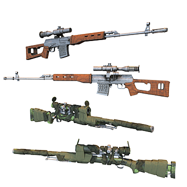  Elite Sniper Collection: Precision Weaponry Powerhouse 3D model image 1 