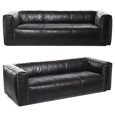 Nolita Reverse Stitch 99 ″ Sofa Rider Black