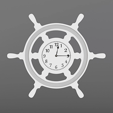 Nautical Regatta Steering Wheel Clock 3D model image 1 