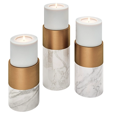 Elegant Sierra Candle Holder Set 3D model image 1 