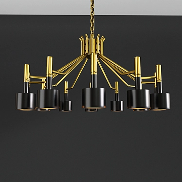 Sleek Multi-Head Chandelier 3D model image 1 