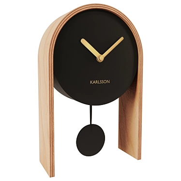 Modern Karlsson Black Pendulum Table Clock 3D model image 1 