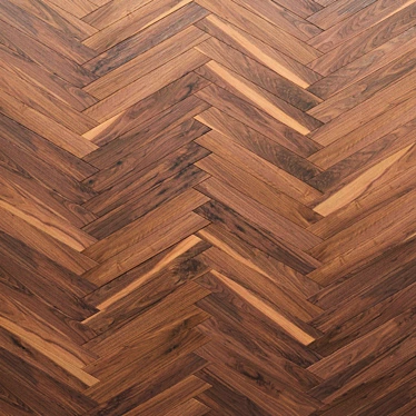 Golden Leaf Parquet, Herringbone 3D model image 1 