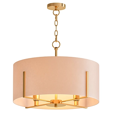 Sleek 4-Light Brass Pendant 3D model image 1 