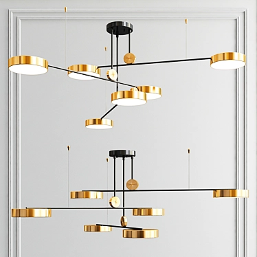 Elegant Technum LED Chandelier 3D model image 1 