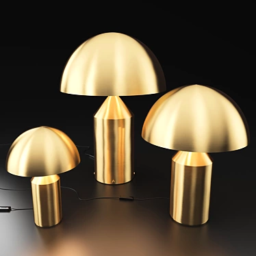 Iconic Atollo Metal & Glass Lighting 3D model image 1 