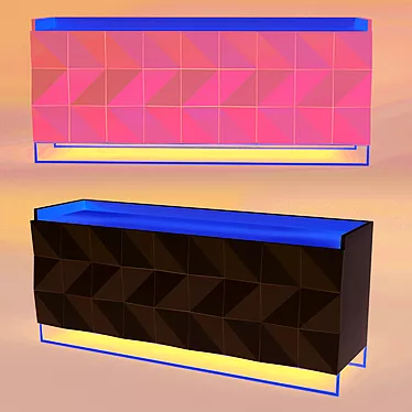 Modern Gold Sideboard by Dren Begolli 3D model image 1 