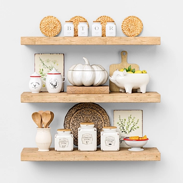 Kitchen Shelf Set: Organize with Ease 3D model image 1 