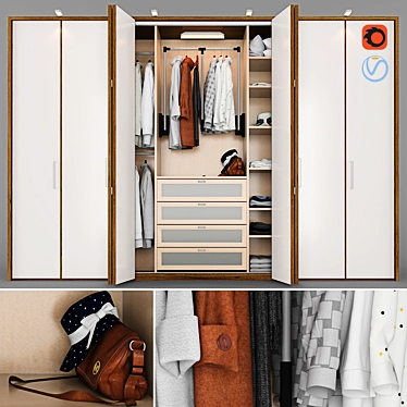 Luxury Wall Closet - Modern Design 3D model image 1 