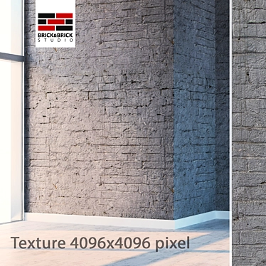 Seamless Detailed Brick Wall 3D model image 1 