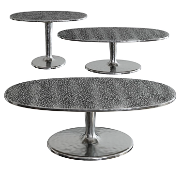 Elegant Aluminum Coffee Tables 3D model image 1 