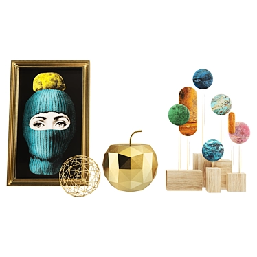 Luxury Fornasetti Gstaad Decor Set 3D model image 1 