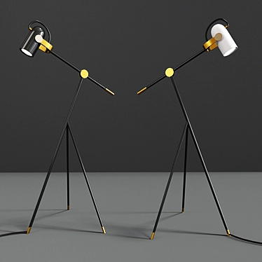 Carronade Adjustable Floor Lamp 3D model image 1 