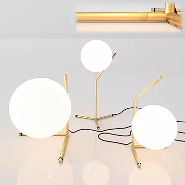 Elegant Blown Glass IC Lights Table 3D model image 1 