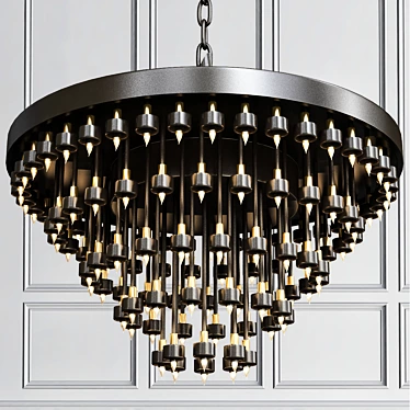 Cosmic Bronze Glass Chandelier 3D model image 1 