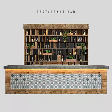 Industrial Loft Bar Set 3D model image 1 