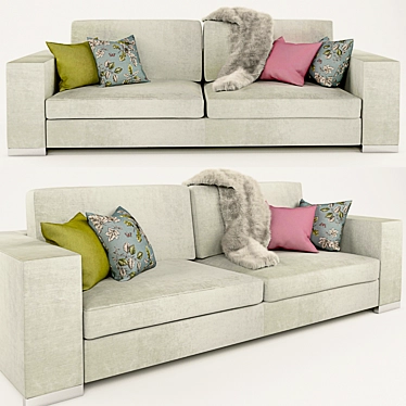 Anaric Beige Fabric Sofa 3D model image 1 