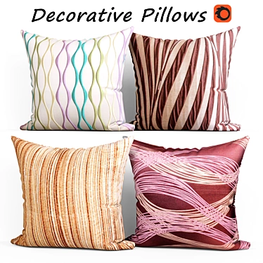 Designer Decorative Pillow Set 3D model image 1 