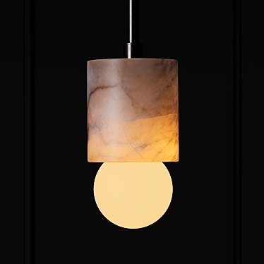 Elegant Alabaster Pendant Light 3D model image 1 