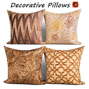 Decorative Pillow Set: Elegant Designs - Etsy 3D model image 1 