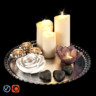 Luxury Candle Set: Handcrafted Elegance 3D model image 1 