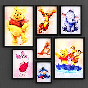 Winnie Pooh Art Collection 3D model image 1 