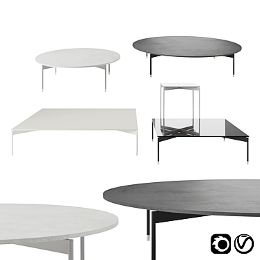 Sleek Chic Profim Table 3D model image 1 