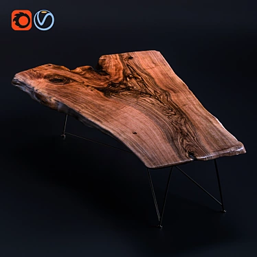 Natural Walnut Slab Table 3D model image 1 