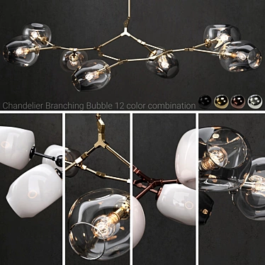 Branching Bubble 7-Lamp Collection 3D model image 1 